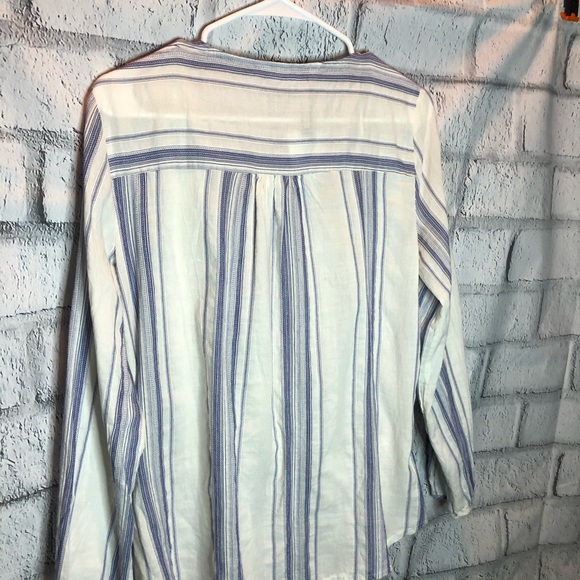 Zara jeans striped top with ruffle crossover - Picture 2 of 4